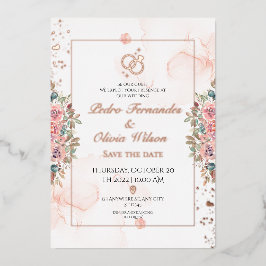 Invitación Con Relieve Metalizado Invitación a la boda de Relieve metalizado de oro 