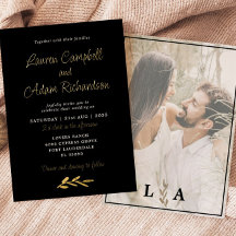 Invitación a la boda de Relieve metalizado dorado 