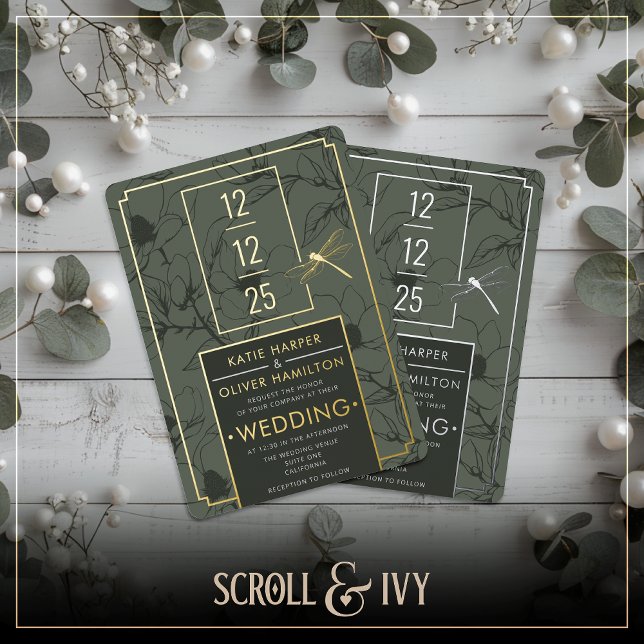 Invitación Con Relieve Metalizado Invitación a la boda de Relieve metalizado floral  (Subido por el creador)