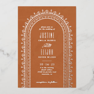 Invitación Con Relieve Metalizado Invitación a la boda del Arco Ornato de Relieve me