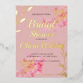 Invitación Con Relieve Metalizado Invitación a la ducha de Relieve metalizado dorado