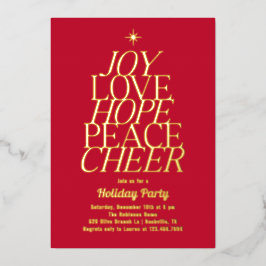 Invitación Con Relieve Metalizado Invitación a la fiesta de feriado de Relieve metal