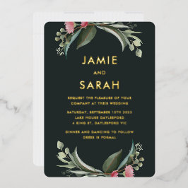 Invitación Con Relieve Metalizado Invitación al Relieve metalizado australiano de la