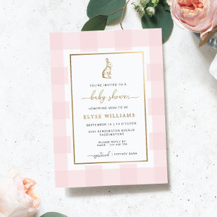 Invitación Con Relieve Metalizado Invitación al Relieve metalizado Baby Shower Bunny