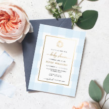 Invitación al Relieve metalizado Baby Shower de Pu