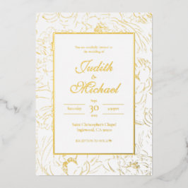 Invitación Con Relieve Metalizado Invitación al Relieve metalizado Boda blanco de mo