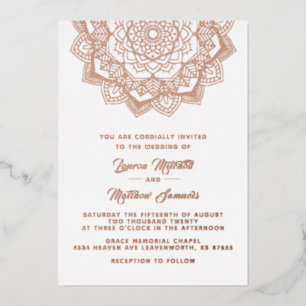 Invitación Con Relieve Metalizado Invitación al Relieve metalizado Boda de Mandala G