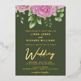 Invitación Con Relieve Metalizado Invitación al Relieve metalizado Boda de Rosas ver