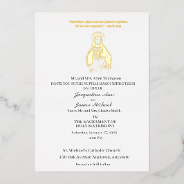 Invitación Con Relieve Metalizado Invitación al Relieve metalizado católico sagrado 