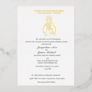 Invitación Con Relieve Metalizado Invitación al Relieve metalizado católico sagrado 