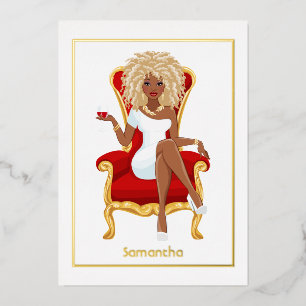 Invitación Con Relieve Metalizado Invitación al Relieve metalizado Chica de cumpleañ