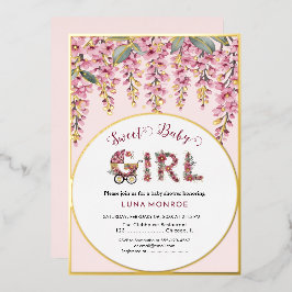 Invitación Con Relieve Metalizado Invitación al Relieve metalizado de Baby Shower en