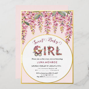 Invitación Con Relieve Metalizado Invitación al Relieve metalizado de Baby Shower en