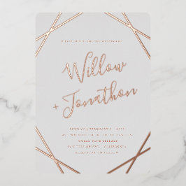 Invitación Con Relieve Metalizado Invitación al Relieve metalizado de borde geométri