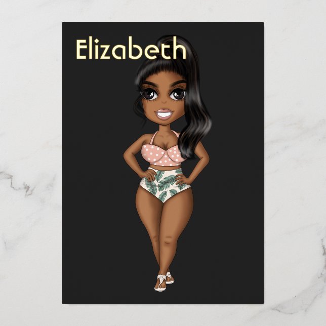 Invitación Con Relieve Metalizado Invitación al Relieve metalizado de cumpleaños afr (Anverso)