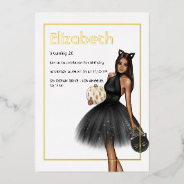 Invitación Con Relieve Metalizado Invitación al Relieve metalizado de cumpleaños de 