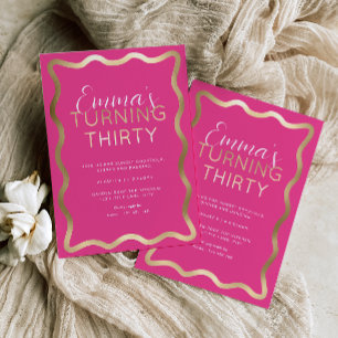 Invitación Con Relieve Metalizado Invitación al Relieve metalizado de cumpleaños de 