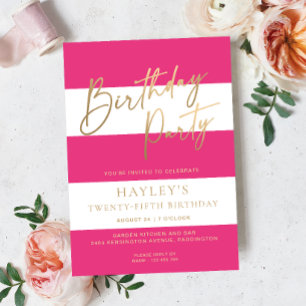 Invitación Con Relieve Metalizado Invitación al Relieve metalizado de cumpleaños de 