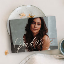 Invitación al Relieve metalizado de Graduación Mod