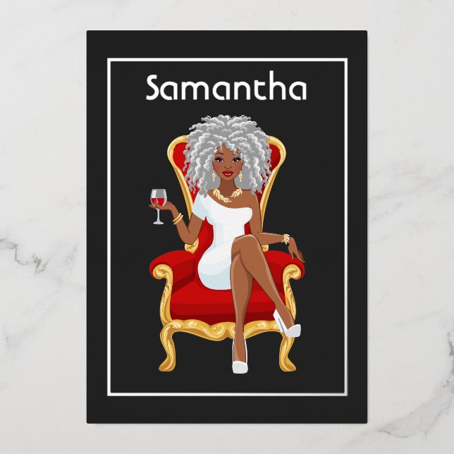 Invitación Con Relieve Metalizado Invitación al Relieve metalizado de la fiesta de c (Anverso)