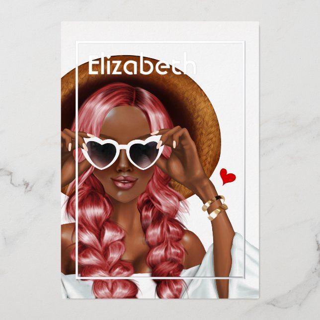 Invitación Con Relieve Metalizado Invitación al Relieve metalizado de la fiesta de c (Anverso)