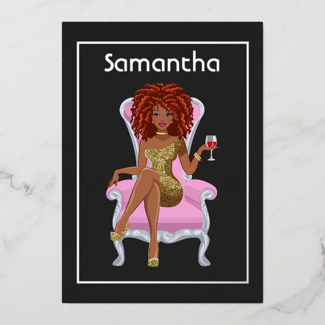 Invitación Con Relieve Metalizado Invitación al Relieve metalizado de la fiesta de c (Anverso)