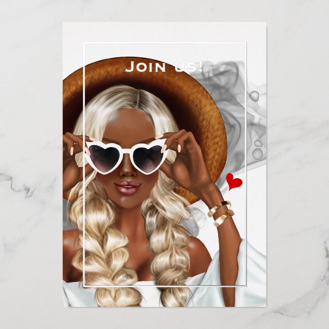 Invitación Con Relieve Metalizado Invitación al Relieve metalizado de la fiesta de l (Anverso)