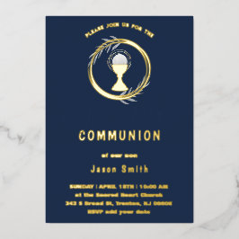 Invitación Con Relieve Metalizado Invitación al Relieve metalizado de la Santa Comun