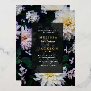 Invitación Con Relieve Metalizado Invitación al Relieve metalizado de Moody Dahlia B