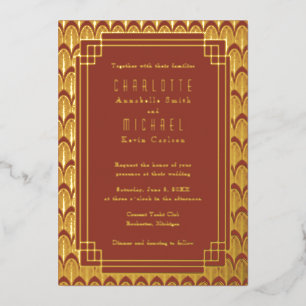 Invitación Con Relieve Metalizado Invitación al Relieve metalizado de oro de color r