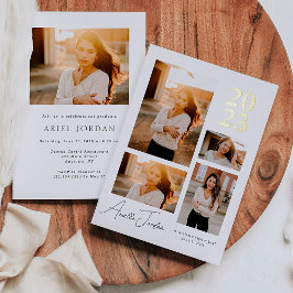 Invitación Con Relieve Metalizado Invitación al Relieve metalizado del año de gradua