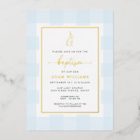 Invitación al Relieve metalizado dorado Bunny Blue