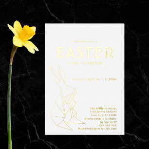 Invitación Con Relieve Metalizado Invitación al Relieve metalizado dorado de Brunch 
