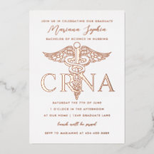 Invitación al Relieve metalizado dorado de graduac