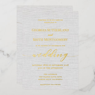 Invitación Con Relieve Metalizado Invitación al Relieve metalizado dorado del Boda d