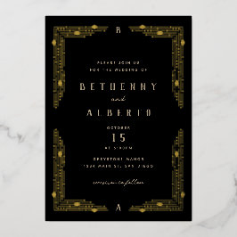 Invitación Con Relieve Metalizado Invitación al Relieve metalizado fronterizo de Art