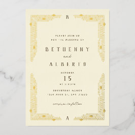 Invitación Con Relieve Metalizado Invitación al Relieve metalizado fronterizo de Art