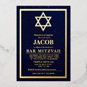 Invitación Con Relieve Metalizado Invitación al Relieve metalizado Mitvah de Night S