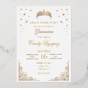 Invitación Con Relieve Metalizado Invitación al Relieve metalizado Quinceanera