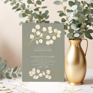 Invitación Con Relieve Metalizado Invitación al Relieve metalizado real de Sage Gree
