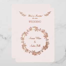 Invitación Con Relieve Metalizado Invitación al Relieve metalizado Rosa floral Relie