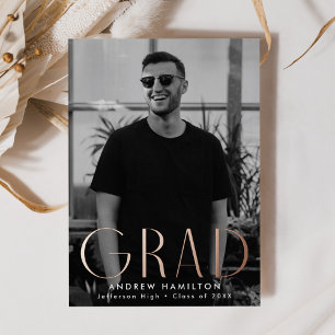 Invitación Con Relieve Metalizado Invitación de graduación de foto de Relieve metali