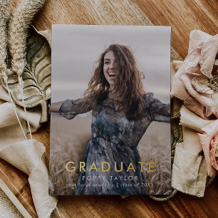Invitación Con Relieve Metalizado Invitación de graduación de foto de Relieve metali