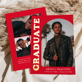 Invitación Con Relieve Metalizado Invitación de graduación de Relieve metalizado de