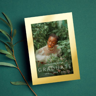 Invitación Con Relieve Metalizado Invitación de graduado de cuadro de Relieve metali