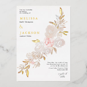 Invitación Con Relieve Metalizado Invitación de Relieve metalizado de color crema ac