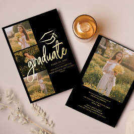 Invitación Con Relieve Metalizado Invitación de Relieve metalizado dorado fotográfic