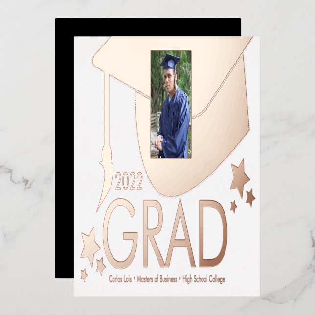 Invitación Con Relieve Metalizado Invitación de Relieve metalizado presionada de fot (Anverso/Reverso)