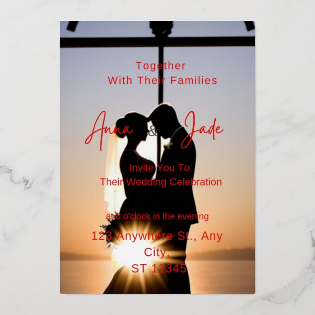 Invitación Con Relieve Metalizado Invitación especial al Relieve metalizado (Anverso)