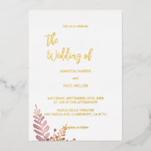 Invitación mínima a la boda de Relieve metalizado 